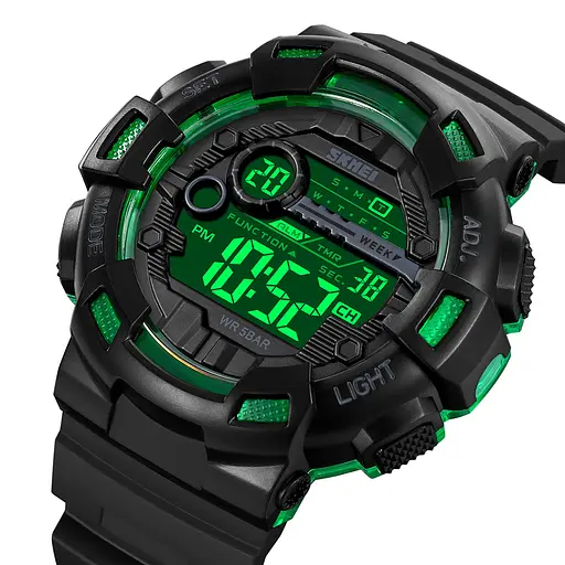 Наручний годинник чоловічий 2110BKGN Black-Green Skmei acs0030273 - фото 2