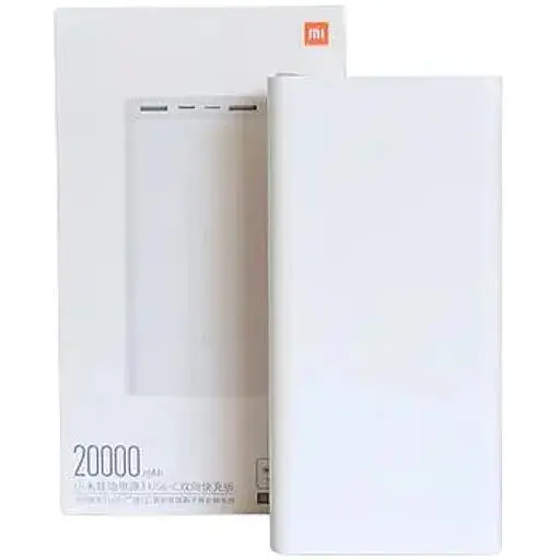 Портативное зарядное устройство для Power Bank Xiaomi Mi Power Bank 3 USB-C 18 Вт 20000 mAh Белый - фото 1