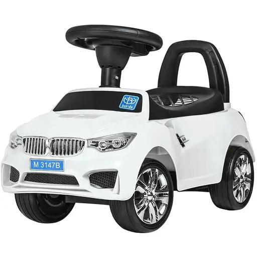 Дитяча каталка-толокар Bambi Racer з музикою та світлом біла (M 3147B-1)