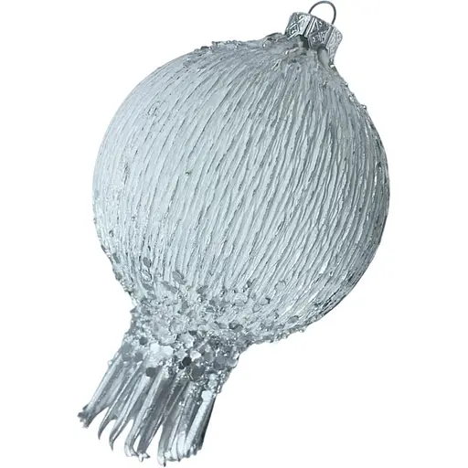 Ялинкова іграшка Dashuri Гранат 8 см зі срібною поталлю, білий 24190301