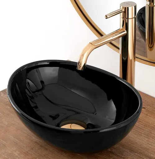 Умивальник Rea Sofia mini накладний black REA-U8013, Чорний - фото 4