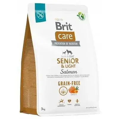 Сухой корм Brit Care Dog Grain-free Senior & Light для стареющих беззерновых собак с лососем 3 кг - фото 1