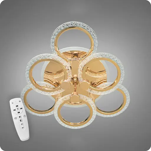 Люстра світлодіодна 517 Dlight 3color з пультом 80Вт Золото (01858) - фото 2