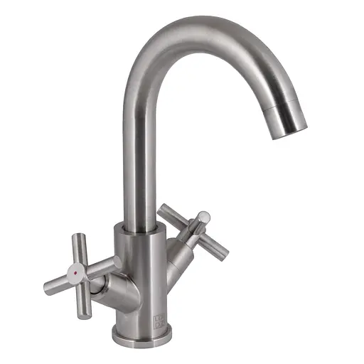 Смеситель для кухни Lidz Wind 161F двухвентильный LDWIN161FNKS46098 Nickel Нержавеющая сталь - фото 1