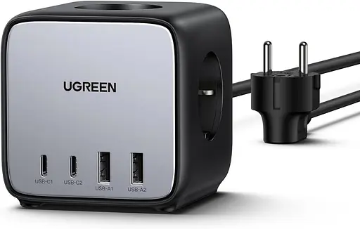Мережевий зарядний пристрій Ugreen CD268 65W DigiNest Cube (2C2A) (UGR-60113) - фото 1
