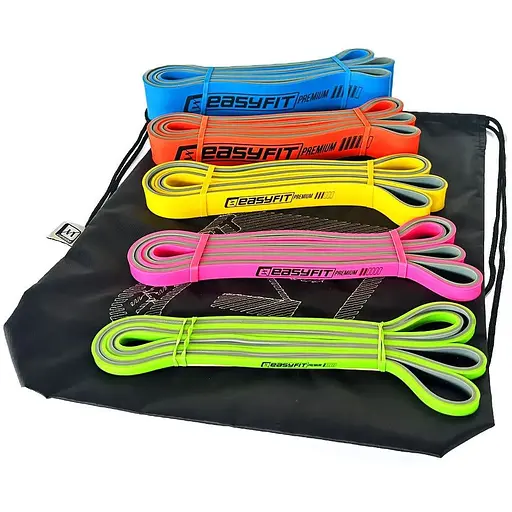 Набір двошарових гумок для підтягування EasyFit Premium 2-63 кг (5 шт.) (EF-2635s) - фото 1