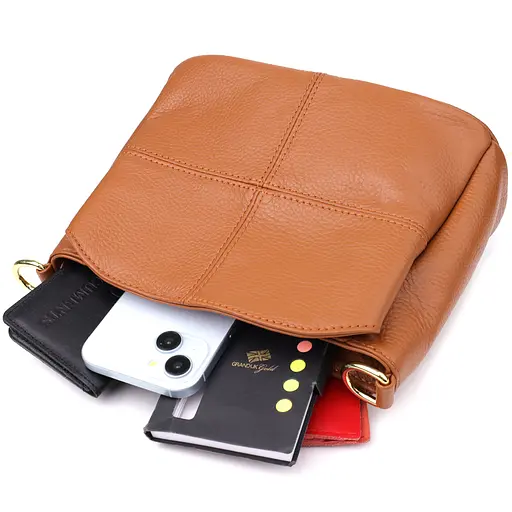 Женская сумка Vintage на три отделения из натуральной кожи 22.5х16.5х11.5 см sum0027623 - фото 9