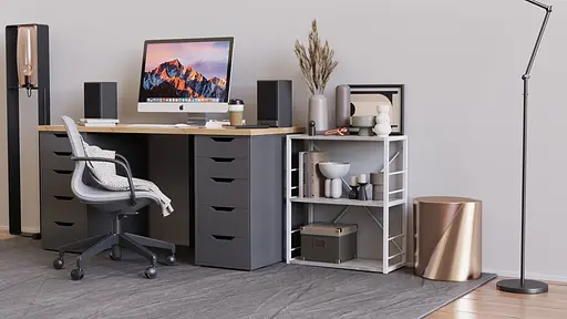 Этажерка 3/60 Ferrum-decor Серии Коннект 75x60x28 белый ДСП Бетон 16мм (FRD-104262) - фото 3