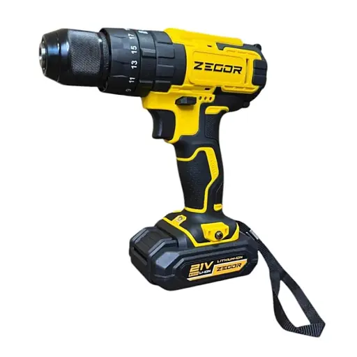 Шуруповерт ударный аккумуляторный бесщеточный Zegor CDP-21H/21В/2 скорости/2 батареи 21В 2Ач/реверс/подсветка/кейс - фото 1