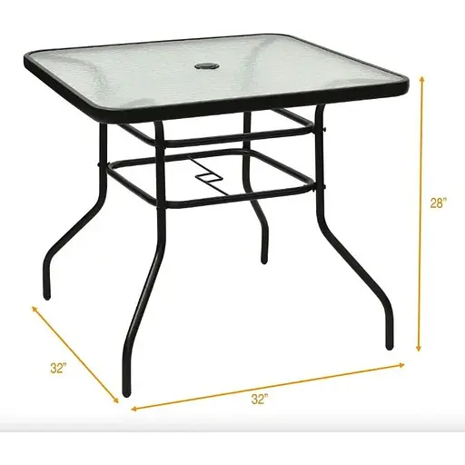 Садовый стол Costway Jupiter стеклянный - фото 4