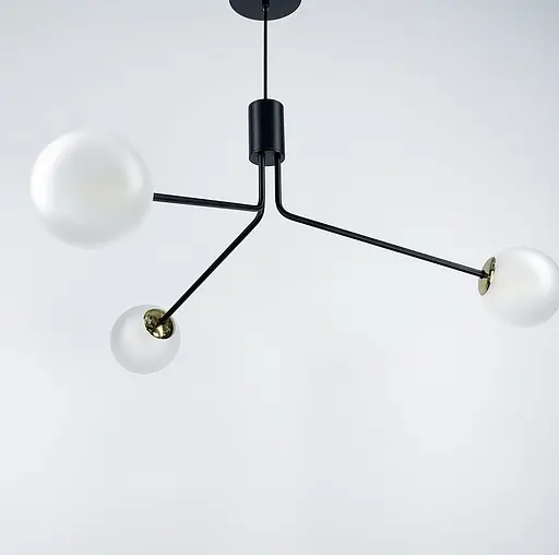 Витончений світильник з матовими плафонами | Арт. AOC 11/3 BK | Line F - фото 7