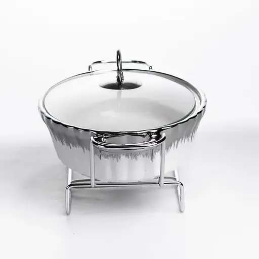 Мармитница фарфоровая Yiwu 1 л на подставке с подогревом 31х19х13 см мармит на подставке для первых блюд MH739-S - фото 3