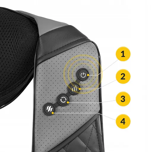 Накидка-масажер 4FIZJO Shiatsu Luxury+ для шиї та спини, акумуляторна 4FJ0563 Grey (P-5907739319104) - фото 8