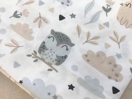 Хлопковая пеленка Moontime 100х80см "Зайчики и совы" - фото 2