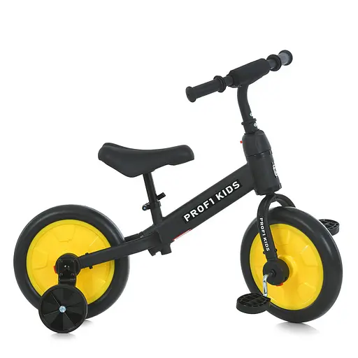 Дитячий біговел-велосипед MBB 1012-4 Profi Kids 12" EVA-колеса ексцентрик чорно-жовтий - фото 9