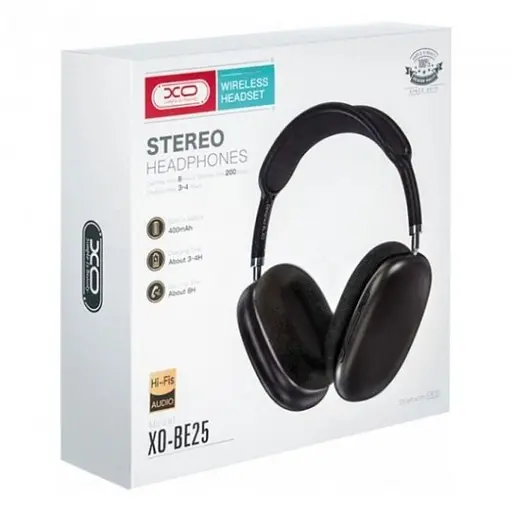 Наушники беспроводные полноразмерные XO BE25 Air Max черные (6920680878994) - фото 5