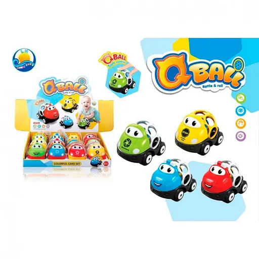 Погремушка машинка, 9.5 см, шарик, 12 шт. в упаковке, 34x32x8 см - фото 2