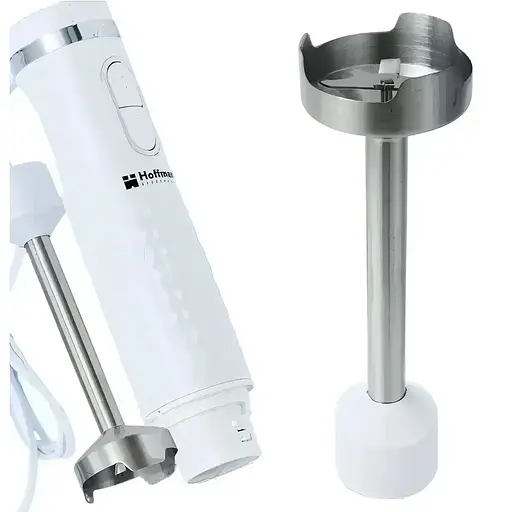 Блендер занурювальний Hoffmans HM-8036 нержавіюча сталь 2 швидкості 1000 Вт Білий - фото 1