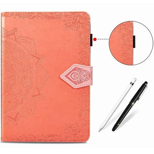 Кожаный чехол Epik Art Case с визитницей для Samsung Galaxy Tab S7+ Оранжевый - фото 6