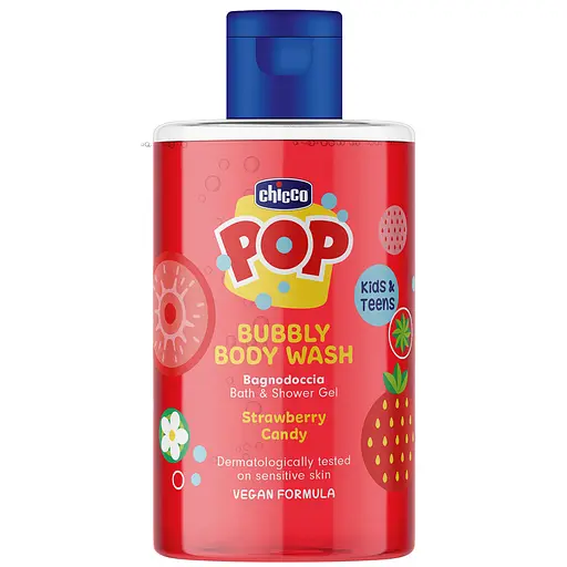 Гель для купания Chicco Pop Strawberry Candy с экстрактом клубники 300 мл от 6 лет (12370.00) - фото 1