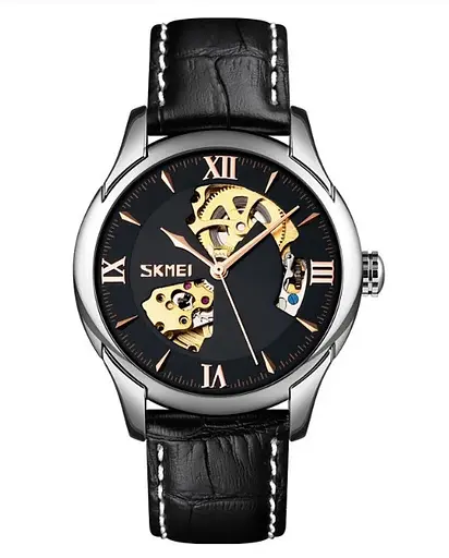 Мужские механические часы Skmei 9223 скелетон (Черные)