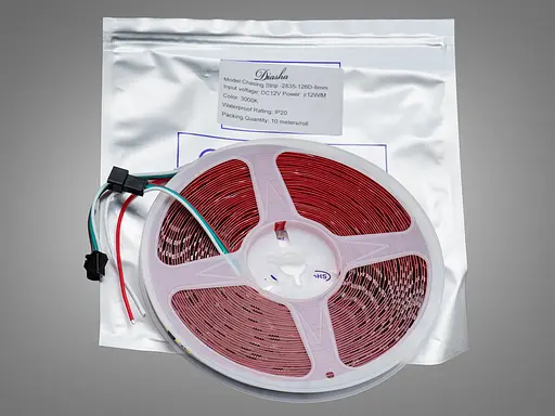 Адресна LED стрічка 12В, 126 діодів на метр, 8мм, теплий - фото 2