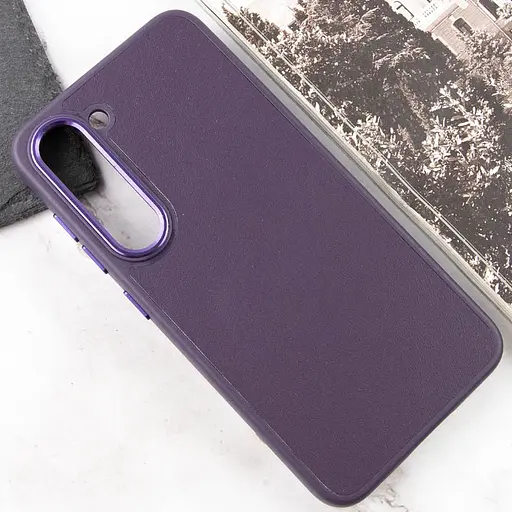 Шкіряний чохол Epik Bonbon Leather Metal Style для Samsung Galaxy S22+ Фіолетовий / Dark Purple - фото 4