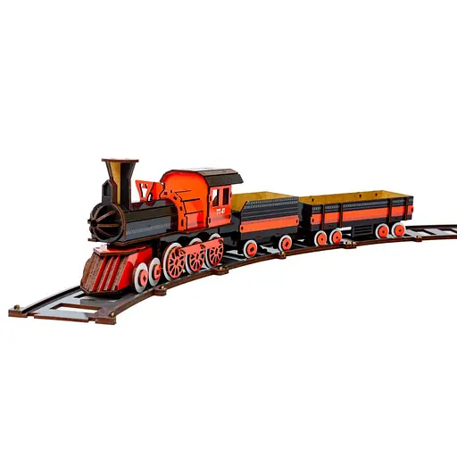 Деревянный 3D конструктор Поезд PuzzleOk Puz-00924 231 деталь - фото 3