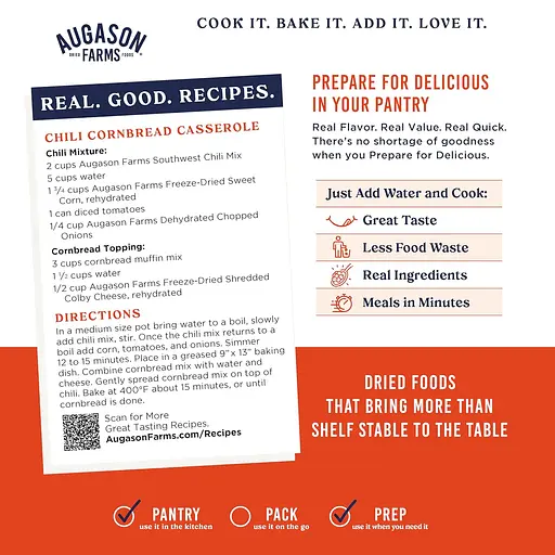 Квасоля чилі по мексиканські з великим терміном придатності 10 років Augason Farms, 34 порції (101180) - фото 3