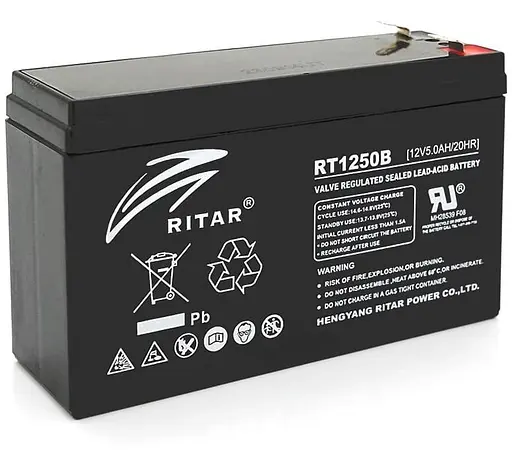 Акумуляторна батарея для ДБЖ Ritar AGM 12 V / 5 А*ч (RT1250BL) - фото 1