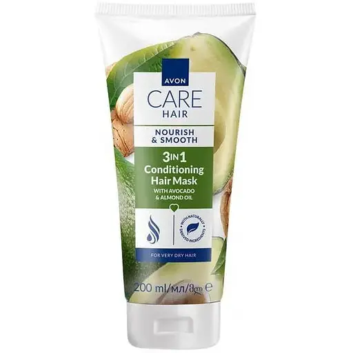 Маска для волосся Avon Живлення і гладкість 3 в 1 200 мл (84946821) - фото 1
