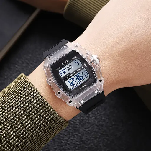 Наручний годинник чоловічий 2296WTBK Біло-чорний Skmei acs0030040 - фото 4