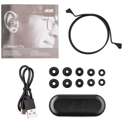 Навушники 2E TWS Novem Pro True Wireless Waterproof Mic Black (2E-EBTWNPBK) - фото 9