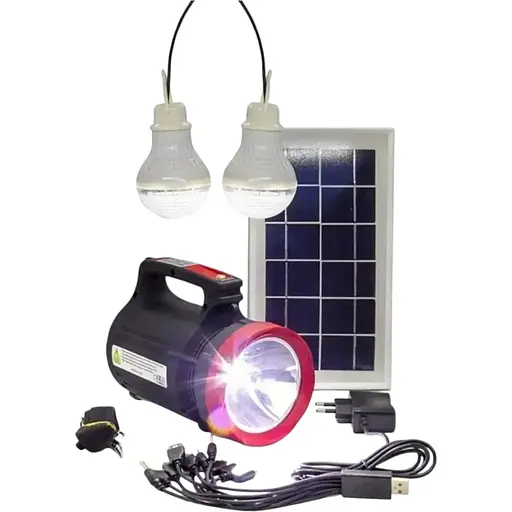 Багатофункціональний ліхтарик Everton Powerdex PD-6400 сонячна панель + 2 лампочки + повербанк - фото 4