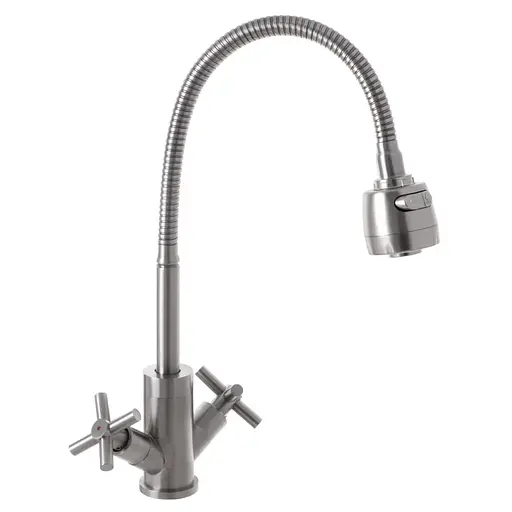 Змішувач для кухні з гнучким виливом Mixxus DVE 011 SS2823 Нержавіюча сталь - фото 1