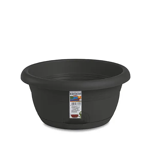 Вазон пластиковый CAPRI, круглый, с автополивом, 30 см, 5 л (84304)