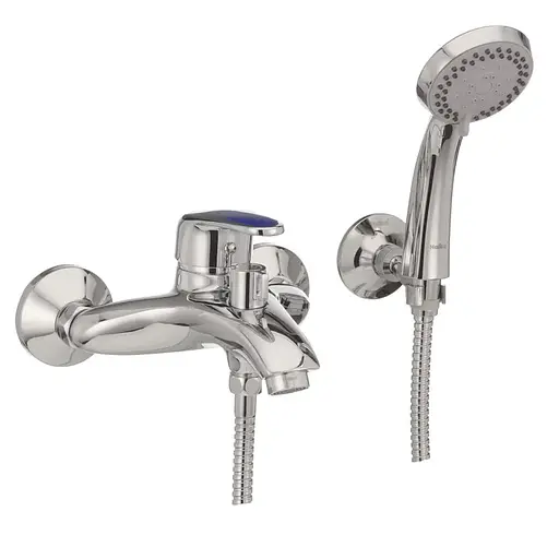 Смеситель для ванны Haiba Magic 009 с синей ручкой HB0697 Хром - фото 1