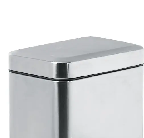 Мусорное ведро Zerix Sansa-TC0105 SS Color с плавным закрытием прямоугольное 5 л нержавейка (ZX5893)  - фото 2