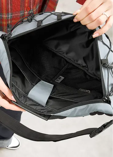 Женская сумка-бананка под ноутбук Sambag Urban Pro голубая 46×26 см (51411210) - фото 9