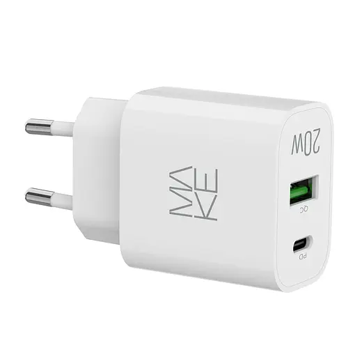 Зарядний пристрій мережевий MAKE 20W Type-C PD3.0 + USB QC4.0 White - фото 6
