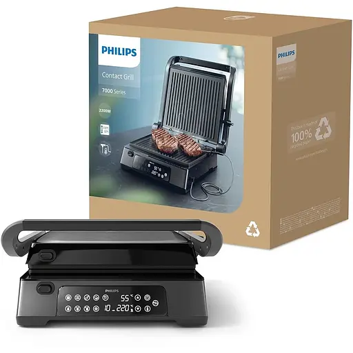 Гриль Philips Series 7000 прижимний 2200 Вт чорний (HD6307/70) - фото 3
