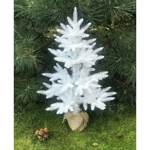 Ялинка Hvoya Classic лита 70 см в мішковині біла - фото 5