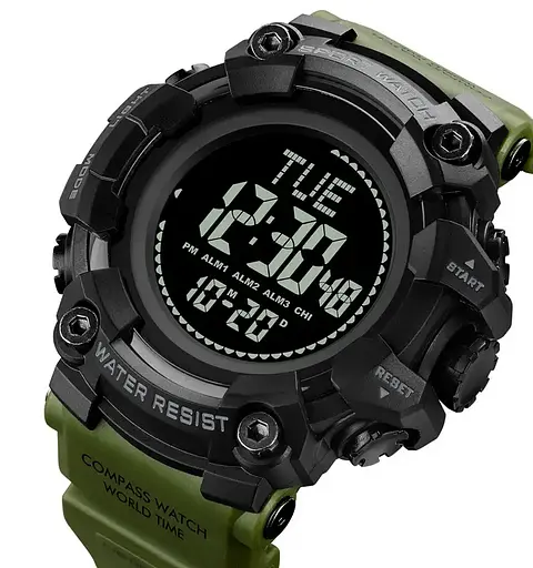 Чоловічий спортивний годинник Skmei 2037 з компасом (Зелений) - фото 3