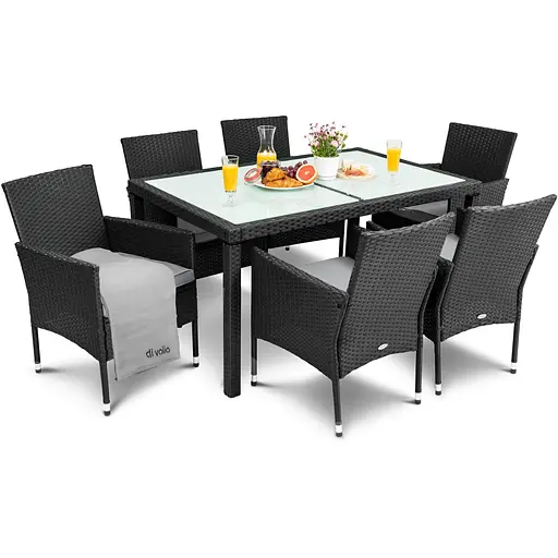 Садовая мебель Di Volio Verona 6+1 черная - фото 3