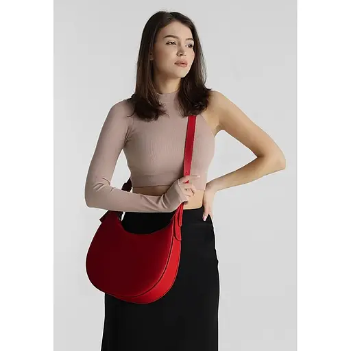 Жіноча шкіряна сумка Vivian червоний флотар - фото 1