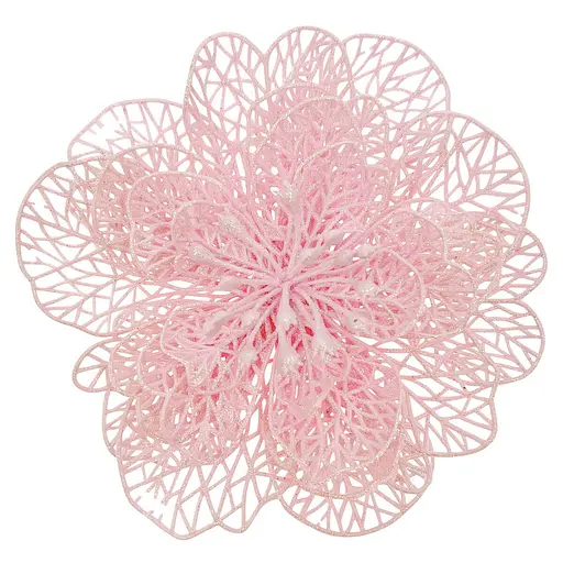 Ялинкова іграшка MIS LT Квітка новорічна велика 17х17х5 см рожевий - фото 1