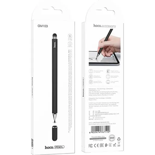 Стилус Hoco GM103 Fluent series universal capacitive pen Black (94202) - фото 4