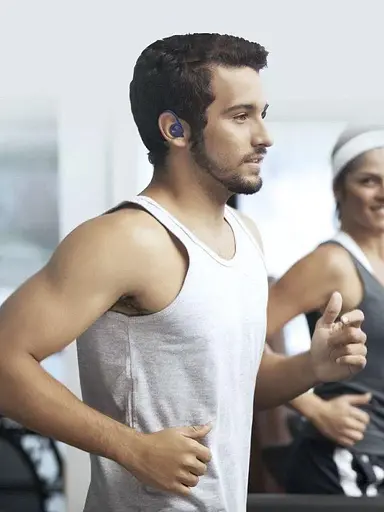 Бездротові спортивні Bluetooth навушники TWS J92 з тканинним зарядним кейсом і сенсорами управління чорні - фото 10