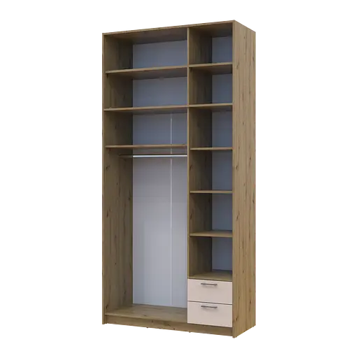 Шафа для одягу Doros Ронді з високою антресолею та дзеркалом Дуб Артізан/Кашемір 3 ДСП 121х52х260 (42005196) - фото 3