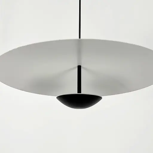 Світильник у чорно-білому корпусі з імітацією дерева Ø 50 см | Line F | Арт. DE27/1 - фото 6